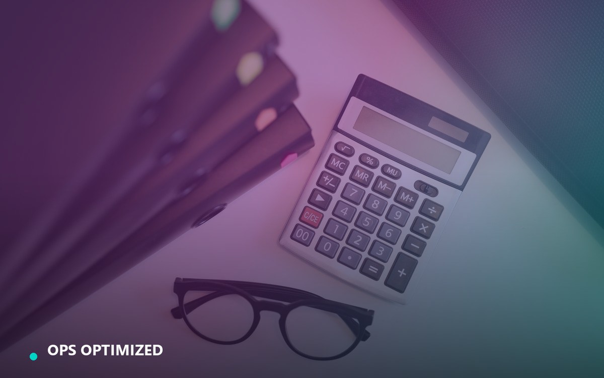 Bookkeeping desk with financial documents and office tools